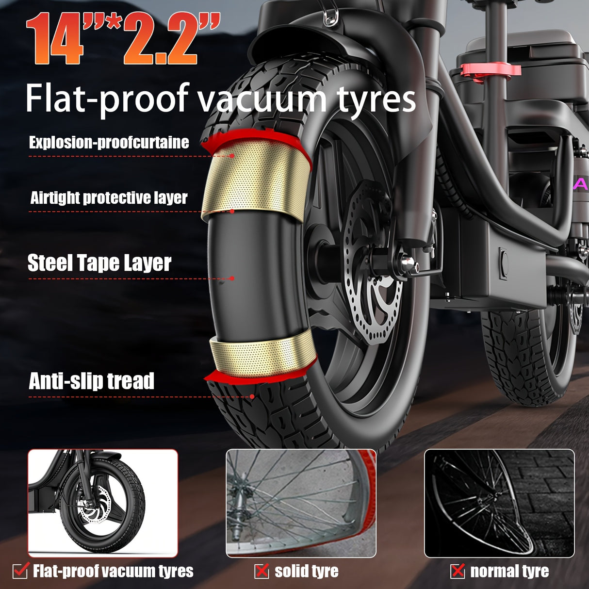 Trottinette électrique pour adultes, avec siège, moteur 740 W, autonomie jusqu'à 32 km/h, batterie 48 V 56,4 V 15 Ah, pneu 14 pouces, avec boîte arrière.