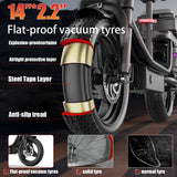 Trottinette électrique pour adultes, avec siège, moteur 740 W, autonomie jusqu'à 32 km/h, batterie 48 V 56,4 V 15 Ah, pneu 14 pouces, avec boîte arrière.