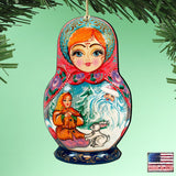 Morozko Nesting Doll Wooden Ornaments by G. DeBrekht - Christmas Decor - 8115951