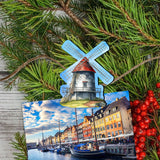 Windmills Decorative Wooden Clip-on Ornaments Set of 6 by G. Debrekht - Love Family Decor - 8090074C-S6