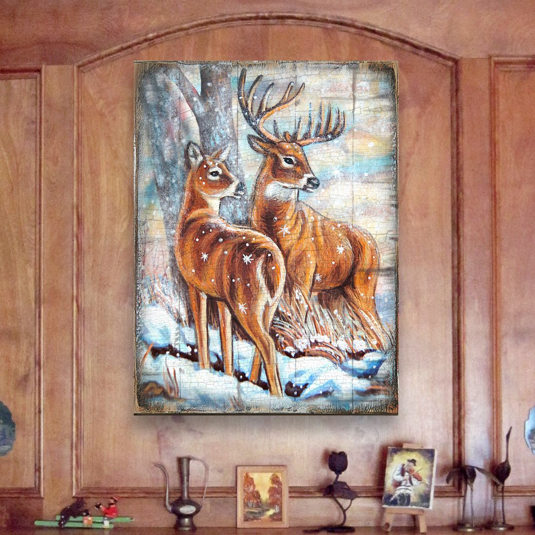 Arte mural de madera de Schmid Deer's Art de Nature Wonders - Decoración de vida silvestre - 95212B