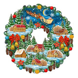 Corona navideña Up Up, decoración para puerta de G. DeBrekht - Decoración navideña de Papá Noel y muñeco de nieve - 8185315H