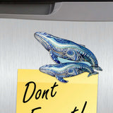 Embracing Whales Decorative Wooden Magnets Set of 6 by G. Debrekht - Wildlife Coastal Decor - 8090107G-S6