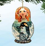 Penguin Matreshka Wooden Ornaments by G. DeBrekht - Christmas Decor - 8113811