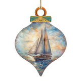 Holiday Coastal Ornaments - Sailboat Symphony Wooden Ornaments by G.Debrekht Coastal Holiday Decor - 8688172