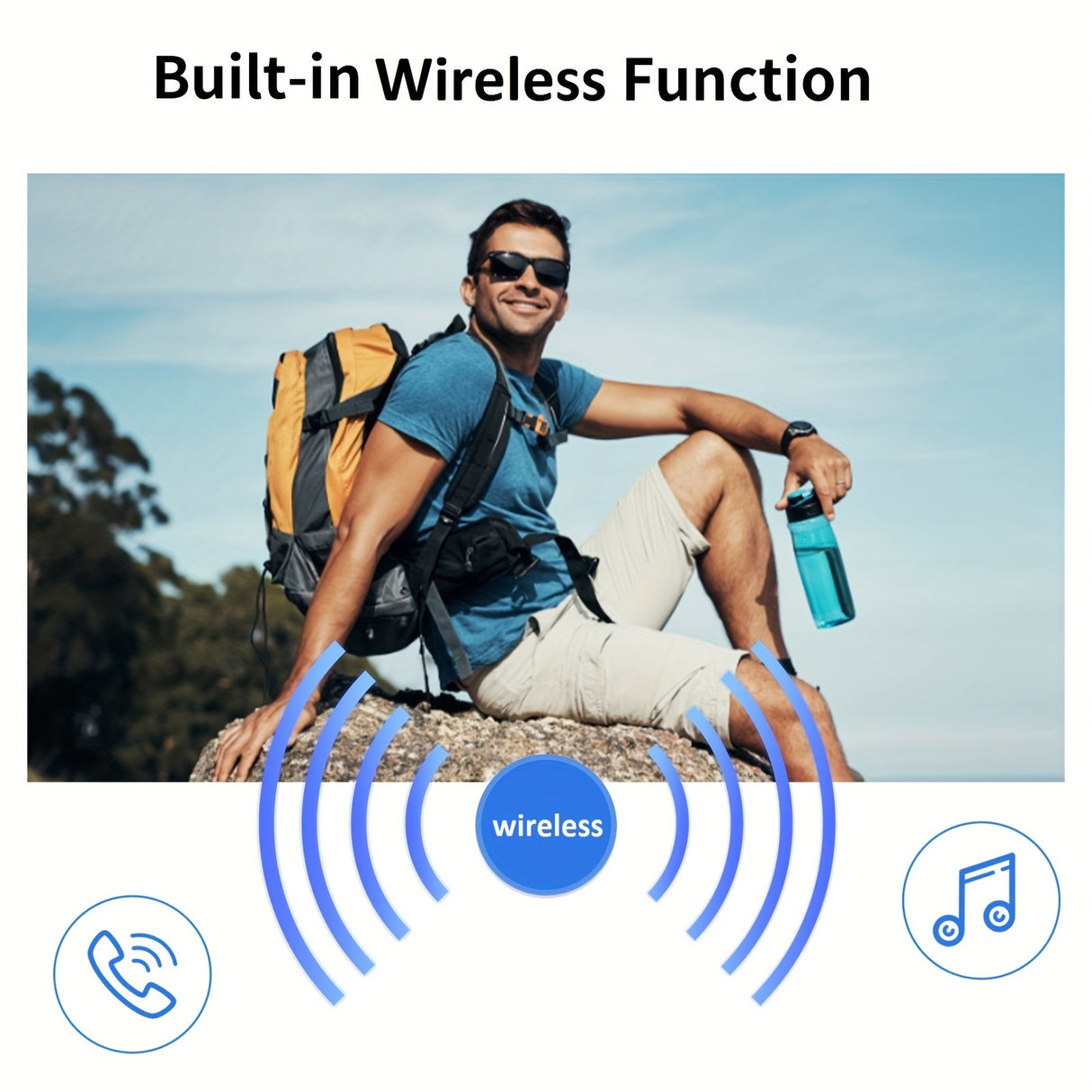 Smart Video Glasses 1080P HD Camera Glasses with Wireless Headset, Open Ear Speaker, AI Real-Time Translation Support 110+ Languages 102° Wide-angle, Sports Outdoor Glasses for Biking, Skiing, Motorcycling, Fishing