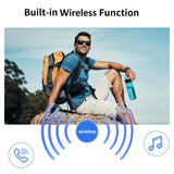 Smart Video Glasses 1080P HD Camera Glasses with Wireless Headset, Open Ear Speaker, AI Real-Time Translation Support 110+ Languages 102° Wide-angle, Sports Outdoor Glasses for Biking, Skiing, Motorcycling, Fishing