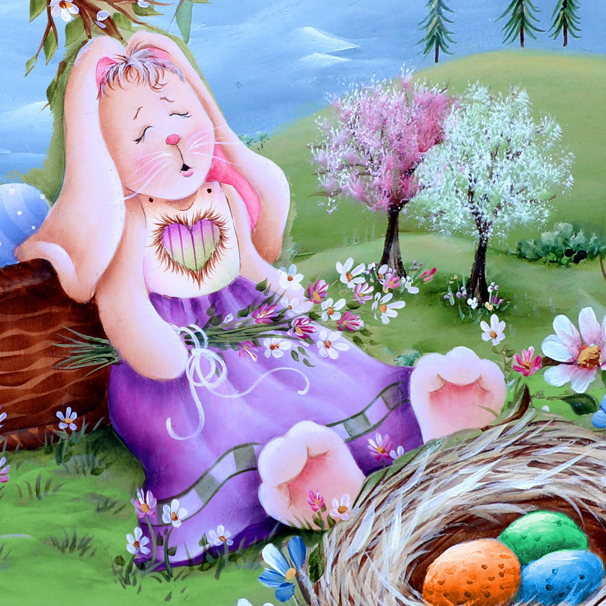 Easter Bunny Nap Easter Door Decor by Jamie Mills-Price - Easter Spring Decor - 8457706H-MP