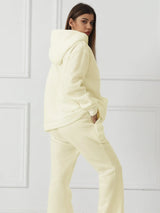 Women's Fashionable Casual Solid Color Long Sleeved Sweatshirt Set - Lootquake