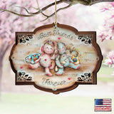 Best Friends Forever Wooden Ornaments by Jamie Mills-Price - Easter Spring Decor - 8457606