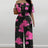 Ladies' One Shoulder Floral Print Waist Cinching Off Shoulder Sexy Fashion Jumpsuit - Lootquake