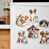 Dogs Decorative Wooden Magnets Set of 6 by G. Debrekht - Pets Dog and Cat Decor - 8090017G-S6