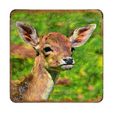 Deer Face Wooden Cork Coasters Gift Set of 4 by Nature Wonders - Nature Wildlife Decor  - 95288C-S4