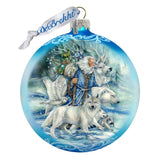 Adorno de cristal "Los espíritus salvajes del invierno", edición limitada, de J. Bergsma - Decoración navideña de Papá Noel y muñeco de nieve - 73910-JB