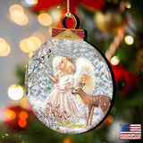 Adornos de madera con forma de ángel y ciervo del bosque de Gelsinger - Decoración navideña para la Natividad - 8021122-1703