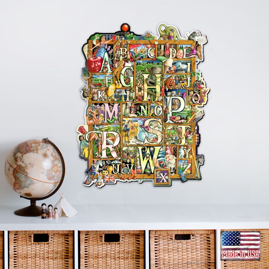 Arte mural con letras del alfabeto de Laura Seeley - Decoración infantil Love Family - 8513007-LS