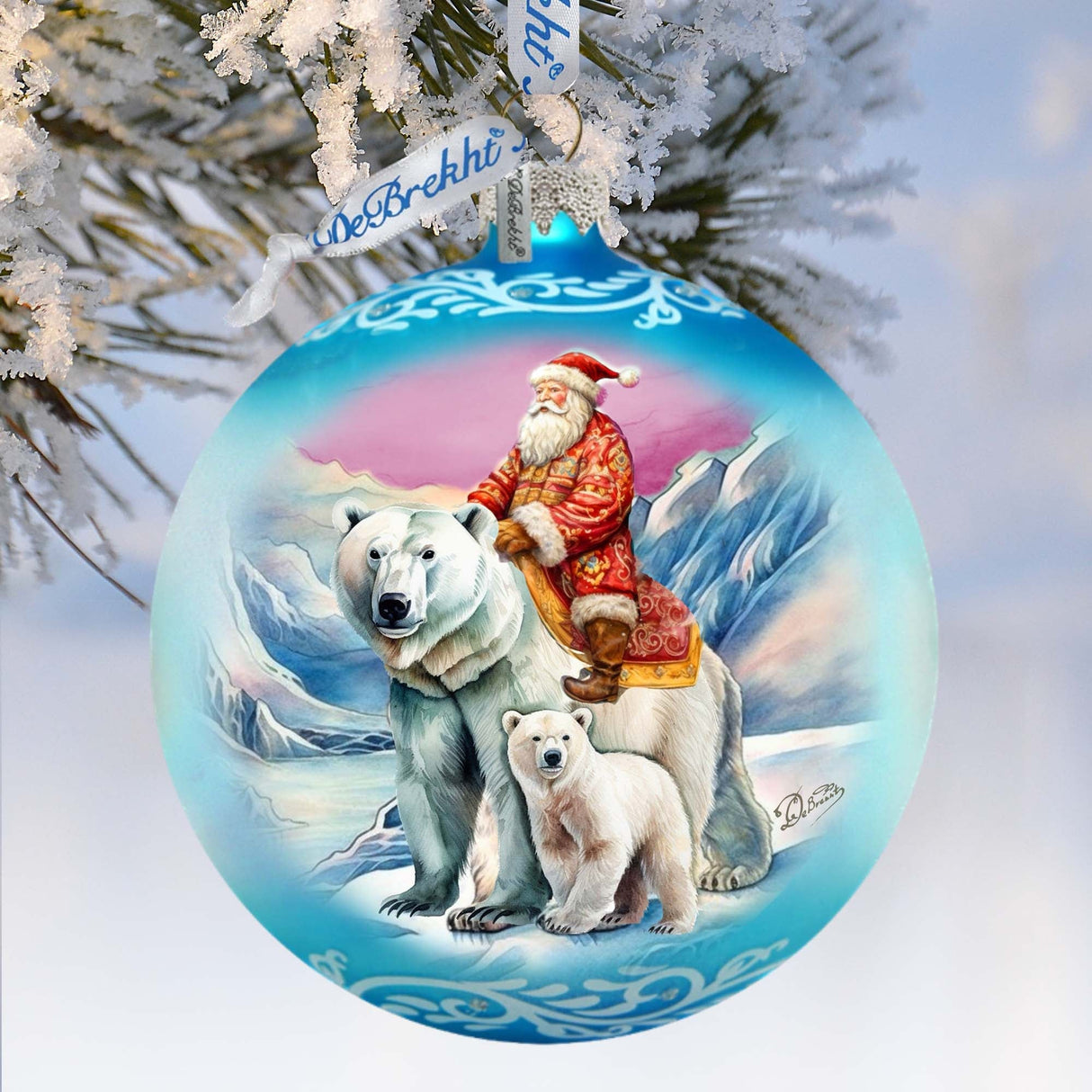 Arctic Adventurer Lg Glass Ornament by G.Debrekht - Christmas Santa Snowman Decor - 73966
