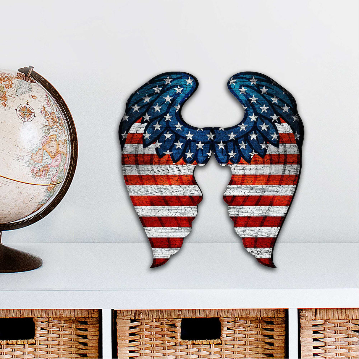 USA Wings Decorative Holiday Door Decor - American Christmas Decor - 8187131H