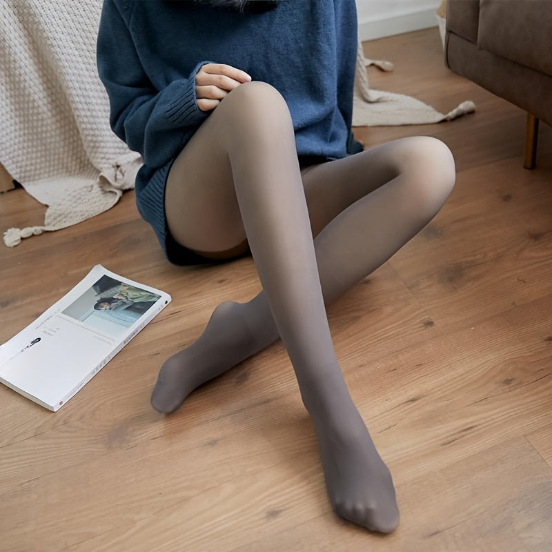 1 paire de leggings d'hiver épais pour femmes ; chaussettes chaudes et fines avec pieds ;
