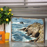 Ocean Cliff Wood Wooden Coastal Wall Art by Nature Wonders - Coastal Sea-Life Decor - 95240B