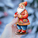 Santas Around the World - Danish Inspired Santa - Wooden Ornaments Set of 3 by G. DeBrekht Christmas Santa Snowman Decor - 8091302S3