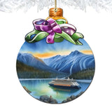 Cruising Alaska's Mountains Wooden Ornaments by G.Debrekht - Wildlife Holiday Decor - 870031