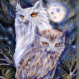 Night Watch Owls Wooden Wall Art by J. Bergsma - Nature Wildlife Decor - 85922902B-JB