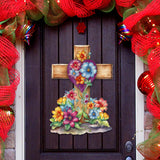Easter Floral Cross Holiday Door Decor by G. Debrekht - Easter Spring Decor - 8688166H