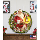 Enchanted Christmas Santa wreath Door Decor by D. Gelsinger - Christmas Decor - 8461051H-1003