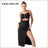 Women's Pure Color Halter Sleeveless Split Dress - Lootquake