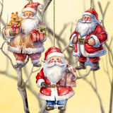 Adornos decorativos de madera de Papá Noel de 3 de G. Debrekht - Decoración navideña - 8091009-S3