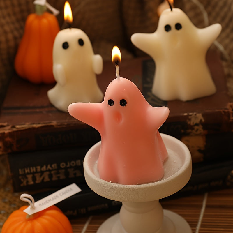 Coffret de 6 bougies parfumées fantômes effrayants pour Halloween, aromathérapie sans fumée avec mèche en coton, paillettes, idéal pour la décoration et les cadeaux de Noël.
