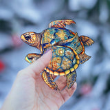 Coastal Decorations - Turtles Wooden Ornaments by G.Debrekht Coastal Holiday Decor - 8688192