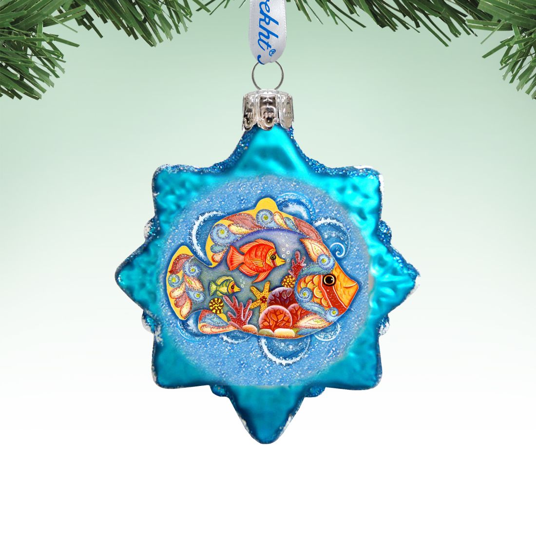 Adorno de cristal con forma de estrella de Mercurio de G. DeBrekht - Decoración navideña costera - 775477