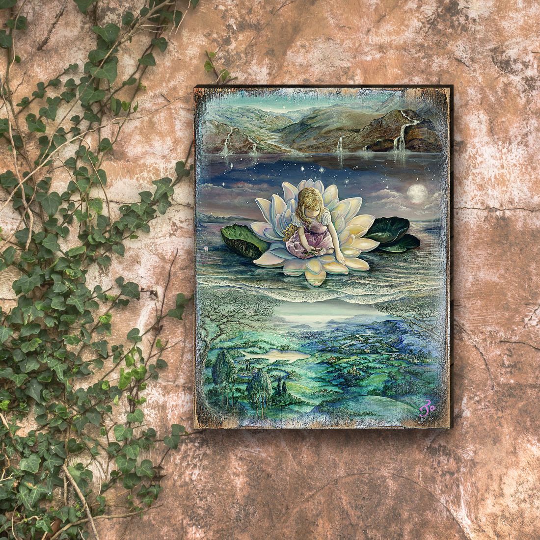 Arte mural de madera "Horizontes Fantasía" de Josephine Wall - Decoración Fantasía - 852146-JW