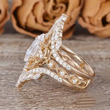 Crown Horse Eye Diamond Ring Set Copper Luxury - Lootquake