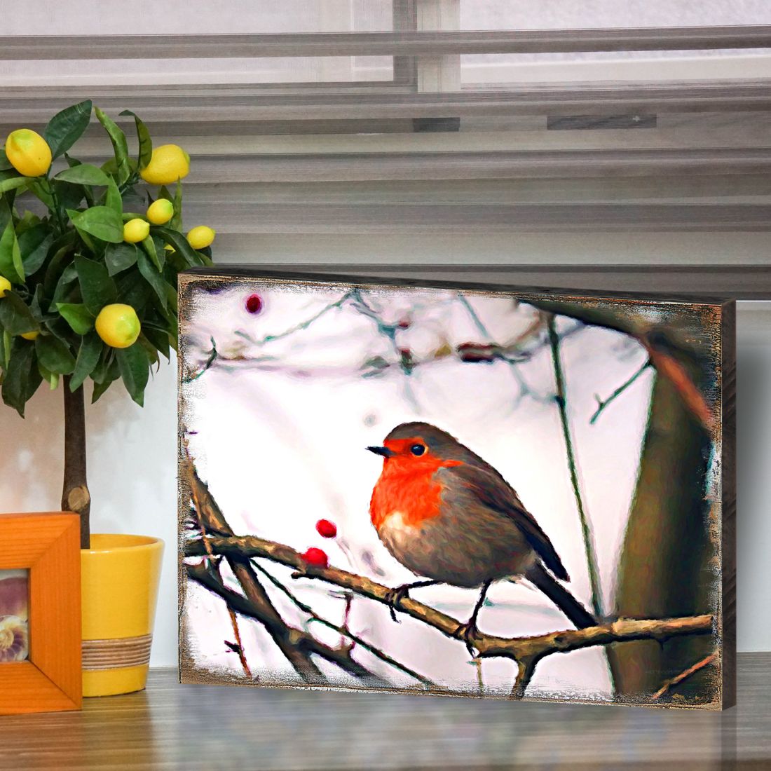 Arte de pared costero de madera con pájaro Amena de Nature Wonders - Decoración costera con vida marina - 95286B
