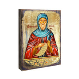Icono religioso cristiano sagrado de San Antonio de madera bañado en oro - Decoración inspiradora - 85057