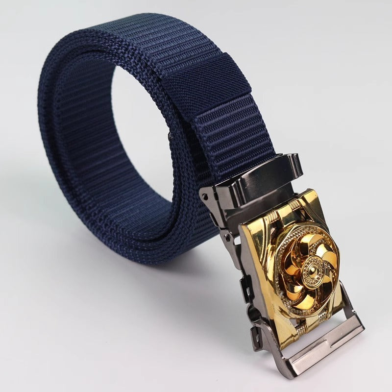 Men's Canvas Smooth Buckle Nylon Pant Belt
