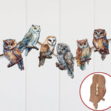 Night Owls Decorative Wooden Clip-on Ornaments of 6 by G. Debrekht - Christmas Decor - 8090004C-S6