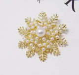 2pc New Exquisite And Elegant Pearl Snowflake Brooch - Lootquake