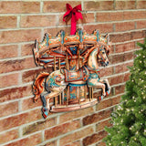 Carousel Horse Holiday Door Decor  by G. Debrekht - Christmas Decor - 8611027H