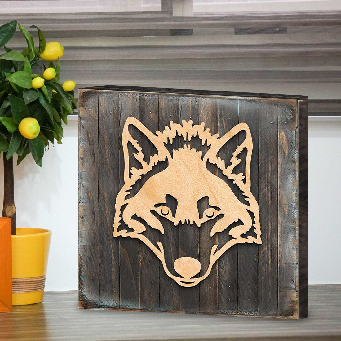 Celtic Wolf Art Wooden Wall Art by Celtic Art - Celtic Decor - 953165B