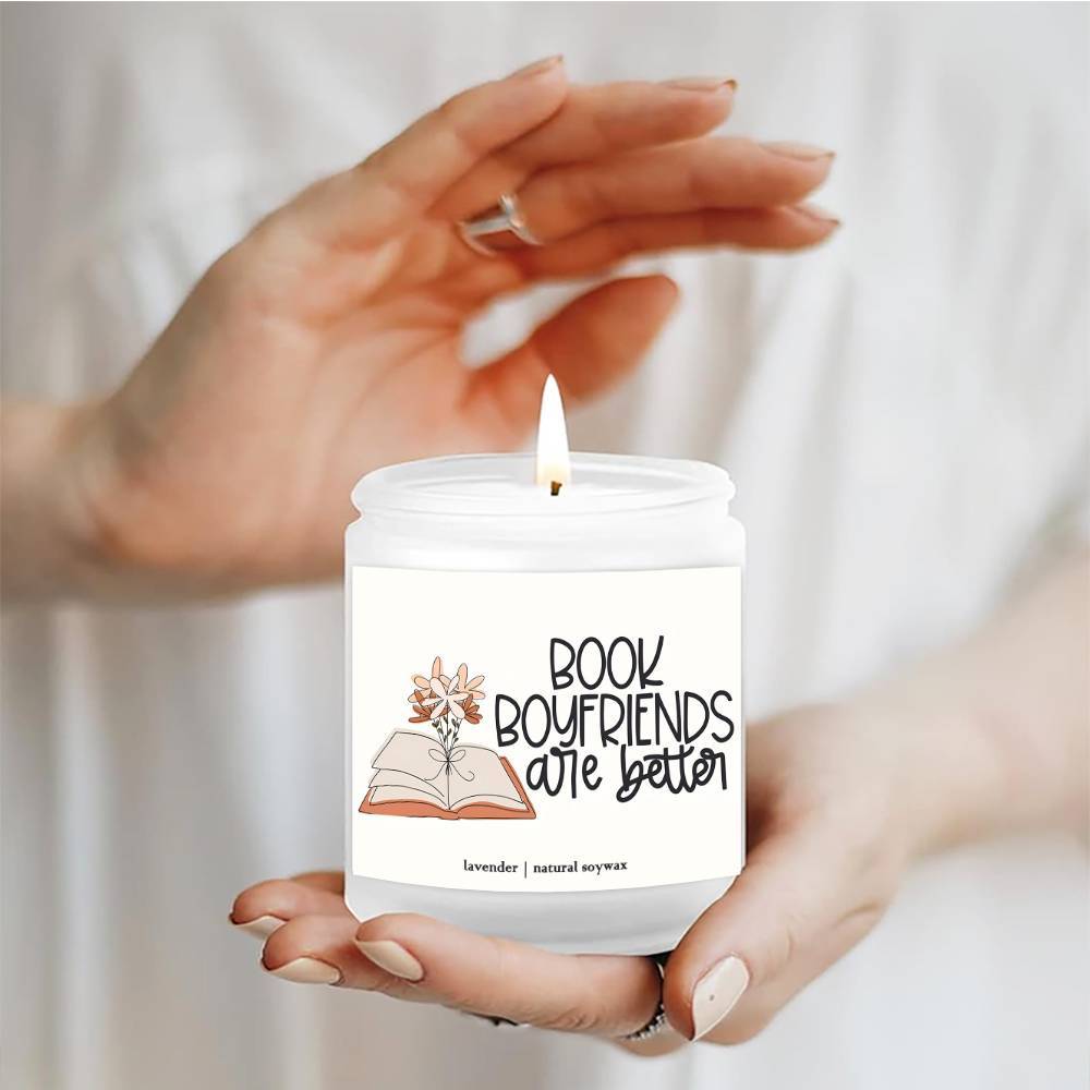 Sweet Book Lover Gift For Bookworm Bestfriend Her Him Gf Bf Girl Boy Women Man Gag Fun Cool Trendy Stuff Birthday Christmas Thanksgiving Anniversary Graduation Idea 2024 Unique Ornament Decor Lavender Scented Candle Small Box
