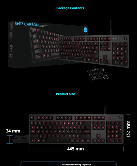 G413 Gaming Electronic Sports Mechanical Keyboard Desktop Backlight 104 Key Metal Panel - Lootquake