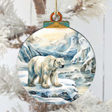 Adornos de madera de oso polar con cachorro de G.Debrekht - Decoración navideña con temática de vida silvestre - 870048