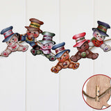 Big Hat Brigade Decorative Wooden Clip-on Ornaments Set of 6 by Jamie Mills-Price - Christmas Santa Snowman Decor - 8090046C-MP-S6