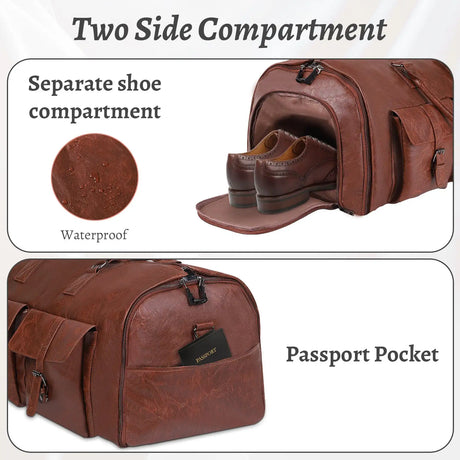 Large Capacity Men's Leather Suit Storage Bag - Lootquake