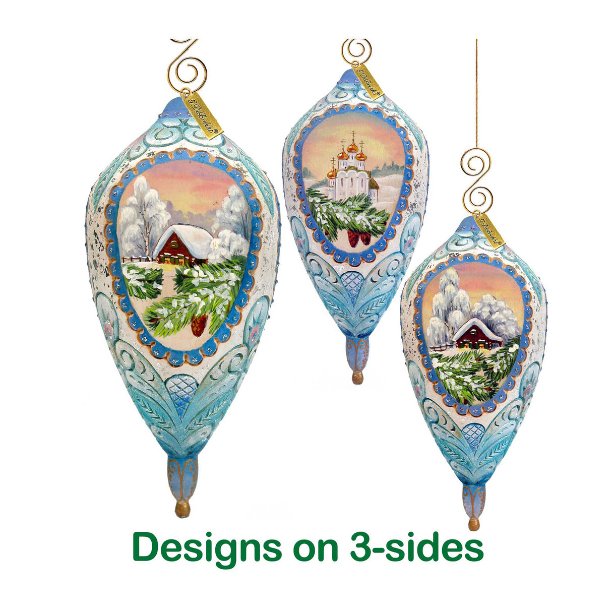 Adorno esculpido de cabaña de invierno de G. DeBrekht - 621141