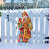 Santa's Skiing Adventure Holiday Door Decor by G. Debrekht - Christmas Santa Snowman Decor - 8691403H